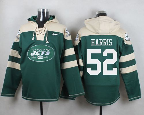 Nike Jets #52 David Harris Green Player Pullover NFL Hoodie - Click Image to Close